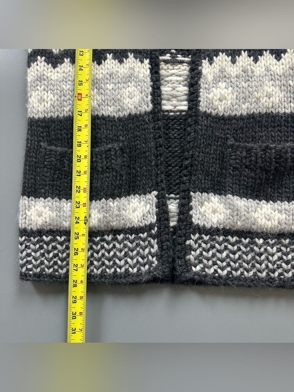 Madewell Open Front Sweater Vest Wool Blend Fair Isle Gray Black Alpaca Size L - Picture 4 of 14
